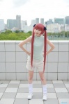 air cosplay hinomura_uta kneesocks michiru red_hair shorts sweater_vest turtleneck twintails rating:Safe score:1 user:nil!