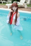 barefoot bikini cosplay hiokichi lab_coat makise_kurisu pool steins;gate swimsuit tie wet rating:Safe score:0 user:nil!