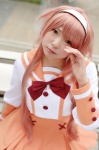 alice_parade cosplay hairband miori_(alice_parade) natsume_megumi pink_hair red_eyes sailor_uniform school_uniform rating:Safe score:0 user:nil!
