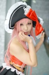 bustier captain_liliana cosplay lingerie pink_hair pirate pirate_hat pleated_skirt queen's_blade_rebellion sayu skirt rating:Safe score:1 user:nil!