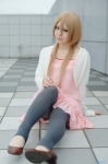 blonde_hair cardigan cosplay dress kazuha pantyhose tagme_character tagme_series rating:Safe score:1 user:nil!