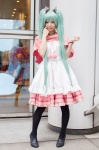 apron aqua_hair bad∞end∞night_(vocaloid) cosplay crinoline dress hatsune_miku kneesocks maitako shawl twintails vocaloid rating:Safe score:0 user:pixymisa