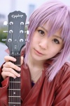 cosplay croptop guitar jacket kinoshita_natsume nagato_yuki silver_hair suzumiya_haruhi_no_yuuutsu rating:Safe score:0 user:nil!