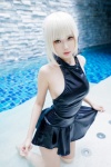 alternative_&_maid_concept armband blonde_hair cosplay dress dress_lift ely fate/grand_order fate/series hairbow pool saber_alter wet rating:Safe score:1 user:nil!