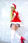 crinoline dress green_hair hair_clips panties santa_costume stocking_cap thighhighs yae_maiko zettai_ryouiki rating:Safe score:5 user:pixymisa