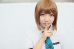 blouse cosplay hagiwara_yukiho idolmaster school_uniform takanashi_maui tie rating:Safe score:0 user:pixymisa