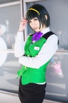 blouse bowtie cosplay green_hair hairband idolmaster michiko otonashi_kotori skirt vest rating:Safe score:0 user:pixymisa