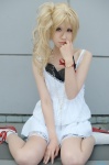 benio blonde_hair camisole cosplay hitsu miniskirt side_ponytail skirt socks zone-00 rating:Safe score:2 user:nil!