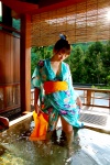 open-air_bath open_top skirt skirt_lift tachibana_minami wet yukata rating:Safe score:0 user:nil!