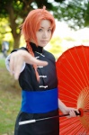 ahoge braid cosplay crossplay gintama kamui momoneko_haru orange_hair qipao umbrella rating:Safe score:0 user:nil!