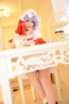 blue_hair cosplay dress hat remilia_scarlet shizuku socks touhou touhou_muge_youji wings rating:Safe score:0 user:nil!