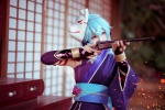 aqua_hair cosplay ely elysion fingerless_gloves fox_mask gun rifle shinon_(sao) sword_art_online yukata rating:Safe score:0 user:nil!
