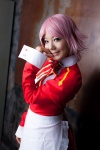 apron bowtie cosplay lisbeth_(sao) maid maid_uniform pink_hair rei_(v) sword_art_online rating:Safe score:0 user:pixymisa