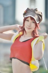 cosplay hat hoodie misaki_shiki red_hair subarashiki_kono_sekai tamago tank_top rating:Safe score:0 user:nil!