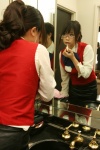 bathroom blouse chocoball cosplay glasses kazami_mizuho miniskirt mirror onegai_chokoteacher onegai_teacher ponytail skirt vest rating:Safe score:0 user:nil!
