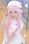 cosplay dress headphones hoshina hoshinaka_koumi nitro_super_sonic nurse nurse_cap nurse_uniform pink_hair super_soniko rating:Safe score:1 user:nil!
