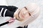 cosplay hoodie nanami_chiaki pink_eyes ribbon_tie super_dangan-ronpa_2 takanashi_maui white_hair rating:Safe score:0 user:pixymisa