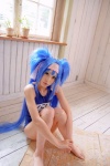 blue_hair buyara cosplay hair_ribbons headband klan_klein macross macross_frontier one-piece_swimsuit school_swimsuit swimsuit twintails rating:Safe score:0 user:nil!