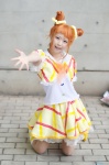 aikatsu! arisugawa_otome blouse cosplay double_bun kneesocks miniskirt orange_hair pantyhose sheer_legwear skirt usako_(ii) rating:Safe score:0 user:nil!