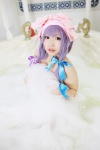 amatsuka_miyu bathroom bathtub cosplay night_cap patchouli_knowledge purple_hair soap_suds touhou towel wet rating:Safe score:1 user:nil!
