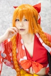 bows cosplay croptop hairbow hair_ribbons katana mitsuki_(ii) orange_hair original sword twin_braids yukata rating:Safe score:0 user:pixymisa