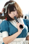 apron cosplay gun hair_ribbon maid maid_uniform mochigome_arare original rating:Safe score:1 user:pixymisa
