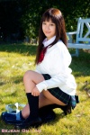 blouse bookbag cardigan ikeda_chocolate kneesocks pleated_skirt school_uniform skirt sock_pull rating:Safe score:0 user:nil!