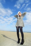 beach boots dress knit_hat nao ocean pantyhose sweater_dress rating:Safe score:0 user:nil!