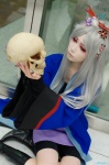 boots cosplay hairbow houtou_singi kikyou kimono pop'n_music shorts silver_hair skull rating:Safe score:1 user:nil!