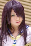 cosplay croptop ikkitousen itsuki_akira kanu_unchou purple_hair sailor_uniform school_uniform rating:Safe score:2 user:nil!