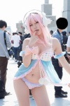 armbands babydoll cofi cosplay headphones nitro_super_sonic panties pink_eyes pink_hair super_soniko wristband rating:Safe score:4 user:pixymisa