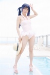 alice_mixs cosplay kamui_arisa k-on! nakano_azusa one-piece_swimsuit pool straw_hat swimsuit twintails rating:Safe score:2 user:nil!