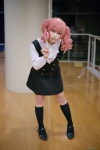 blouse cosplay haruki_(ii) idolmaster idolmaster_cinderella_girls jougasaki_mika jumper kneesocks lollipop pink_hair school_uniform twintails rating:Safe score:0 user:nil!