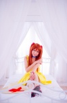 bed choker cosplay dress hair_pods mashiro_yuki neon_genesis_evangelion pantyhose red_hair sheer_legwear soryu_asuka_langley twintails rating:Safe score:0 user:nil!