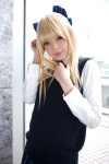 blonde_hair cosplay hairbow namada original school_uniform sweater rating:Safe score:1 user:darkgray