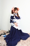 apron bed choker cosplay dress hairband hair_ribbons maid maid_uniform miu sara_francis thighhighs twintails wataridori_ni_yadorigi_wo rating:Safe score:0 user:nil!