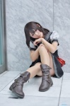 akitsu_honoka bakemonogatari blouse boots cosplay jumper school_uniform sengoku_nadeko rating:Safe score:2 user:nil!