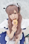 apron cosplay donut dress hairband maid maid_uniform original thighhighs tsun twintails zettai_ryouiki rating:Safe score:0 user:nil!