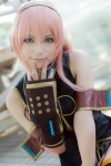 boots cosplay detached_sleeves headset megurine_luka pink_hair skirt sleeveless_blouse thighhighs vocaloid yuu rating:Safe score:1 user:nil!