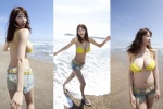 ass beach bikini_top cleavage denim mamoru_asana ocean shorts swimsuit vast_bust rating:Safe score:1 user:nil!