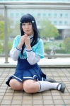 aoki_reika blue_hair cosplay kneesocks pleated_skirt pretty_cure sailor_uniform school_uniform skirt smile_precure! yaya rating:Safe score:2 user:nil!