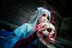 cosplay hairbow houtou_singi kikyou kimono pop'n_music silver_hair skull rating:Safe score:2 user:nil!