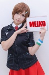 blouse cosplay familymart hair_clip meiko pleated_skirt skirt tie vocaloid wristband yu rating:Safe score:0 user:nil!