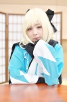 blonde_hair cosplay fate/grand_order fingerless_gloves hairbow hino_(ii) kimono sakura_saber rating:Safe score:0 user:nil!