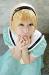 blonde_hair cosplay hairband higurashi_no_naku_koro_ni houjou_satoko sailor_uniform saki school_uniform rating:Safe score:0 user:nil!