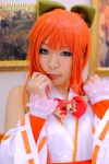 cosplay detached_sleeves geleemix hairbow halter_top hekii manaboshi_chizuru miko orange_hair rating:Safe score:0 user:nil!