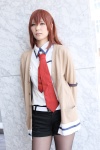 akira_(iii) black_legwear blouse cardigan cosplay makise_kurisu pantyhose red_hair shorts steins;gate tie rating:Safe score:1 user:pixymisa