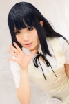 apron blouse blue_hair cosplay kurasaka_kururu ribbon_tie working!! yamada_aoi rating:Safe score:0 user:pixymisa