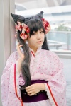 animal_ears cat_ears cosplay hairbows kimono mameko obi otome_youkai_zakuro pink_eyes twintails zakuro_(oyz) rating:Safe score:0 user:pixymisa