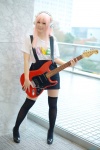 black_legwear cosplay guitar harumiya_yun headphones jumper nitro_super_sonic pantyhose pink_hair sheer_legwear super_soniko thighhighs tshirt zettai_ryouiki rating:Safe score:2 user:nil!